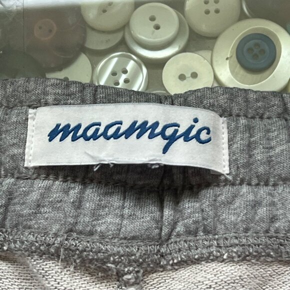 Maamgic Athletic Gym Sweat Shorts Size Medium Elastic Waist Jogger Gray Lounge - Picture 6 of 11